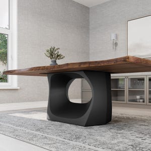 Table Base, Black Table Base | Metal Handmade Furniture Legs 308 Odila 28H | Only Pedestal Base for Mid Century Modern Tables | Flowyline