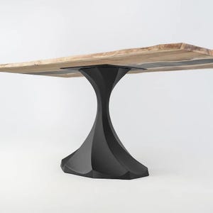 Black Metal Dining Table Base, Pedestal Base | Handmade Furniture, Custom Table Legs 333 Lithe | Only Base for Industrial Style | Flowyline