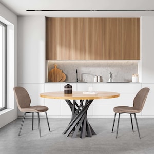 Table Base, Kitchen Table Base 28H | Only Base for Mid-Centurty Modern and Farmhouse Tables | Handmade Furniture Legs 325 Filar | Flowyline