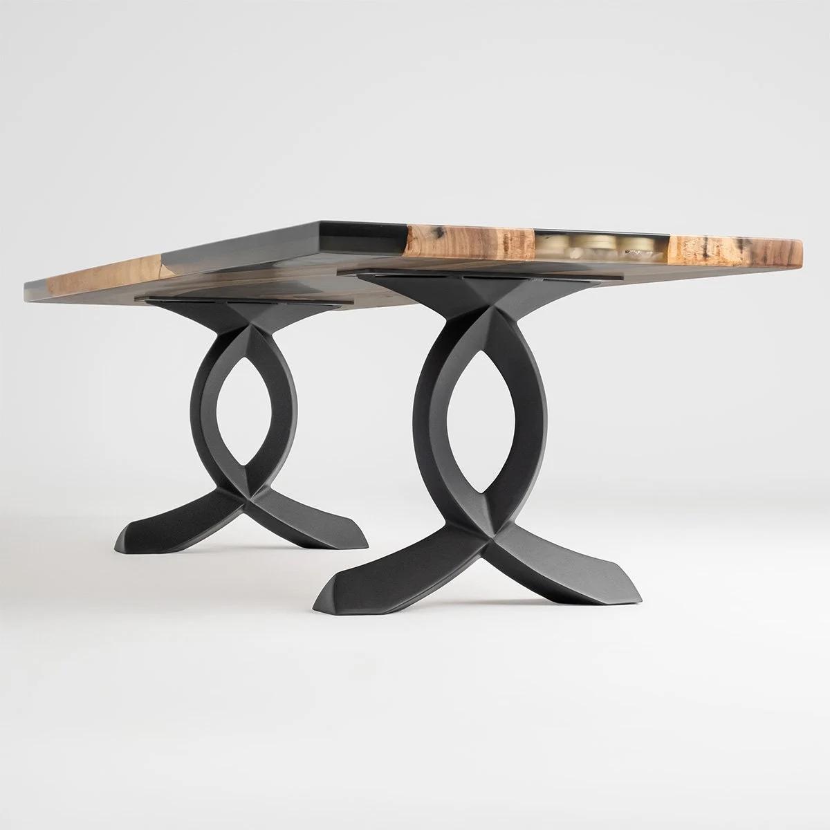 Bench Legs, Metal Bench Legs | Table Legs, Desk Legs 108B Curva 16H | Set of 2 for Dining Room, Coffee, Desk and Sofa Tables |Flowyline