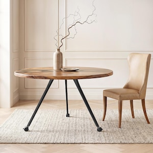Dining Table Legs with Casters 450 Compa 28" H Industrial Style