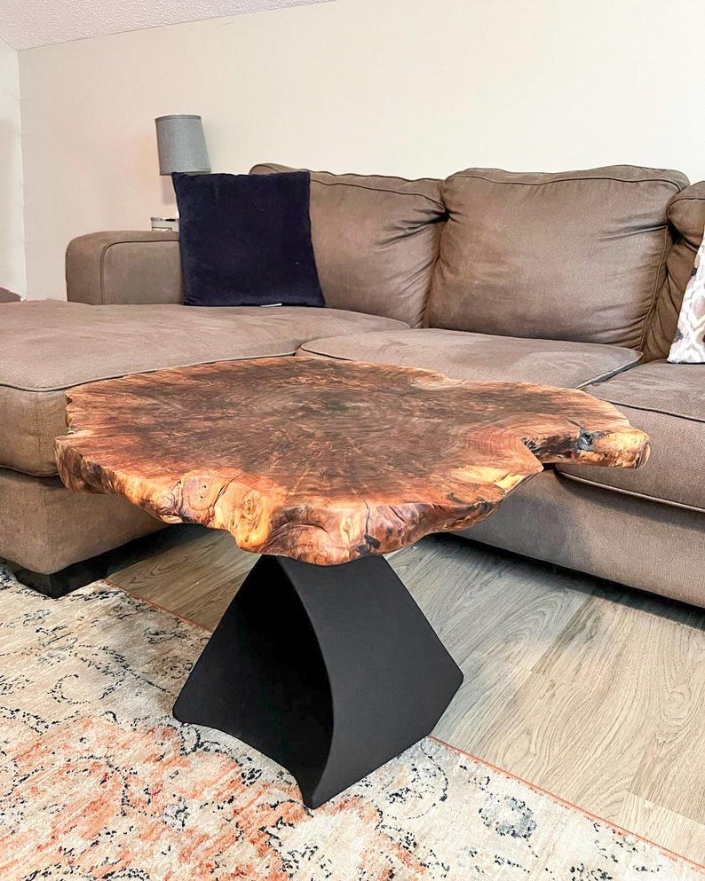 Bench Legs of FlowyLine ✔️ Coffee Table Base for epoxy live edge top Black curved shape modern dining wishbone industrial 16 inch hairpin wooden wrought iron