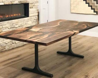 Table Legs, Metal Table Legs | Handmade Furniture Legs, DIY Table Legs 402 Wineglass 28" H | Set of 2 for Dining, Console Table | Flowyline