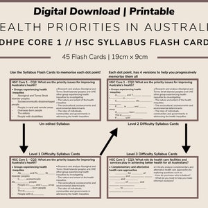 HSC - PDHPE コア 1 フラッシュ カード | PE シラバス | 学習カード