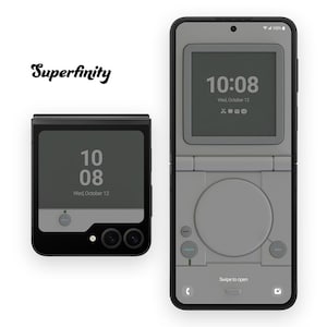 Tapeta na konsolę do gier Galaxy Z Flip Classic | Tło jednostki do gier wideo z lat 90. | Zainspirowana sztuka graczy konsolowych | Retro Grey Home Entertainment