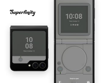Fondo de pantalla de la consola de juegos clásica Galaxy Z Flip / Fondo de la unidad de videojuegos de los 90 / Arte inspirado en los jugadores de consola / Entretenimiento en el hogar gris retro