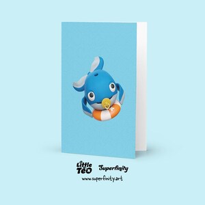 Carte de voeux douce de baby shower | Design unique pour nouveau-né | Jolie carte amusante pour les futurs parents | Adorable carte d'arrivée de bébé | Petit Téo