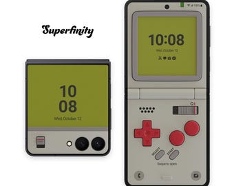 Fondo de pantalla del Galaxy Z Flip 7: Diseño de consola portátil de juegos retro (descarga digital)