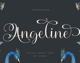 Modern Calligraphy Font, Script Font, Wedding Font, Font With Tails, Cursive Font, Cricut Font, Font for Cricut, Font Download