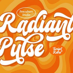 Retro font, Vintage Font, Groovy Font, Alphabet Font, 70s Font, Swirl Font, Lettering Font, Procreate Font, Canva Font, Nostalgic Font