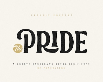 Pride - Retro Serif Font, Branding Font, Logo Font, Canva Font, Procreate Font, Fonts for Cricut, Digital Font, Cricut Fonts