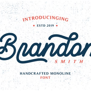 Fonts, Retro Font, Script Font, Monoline Font, Vintage Font, Brand Font, Logo Font, Digital Font, Font Download, Procreate Font