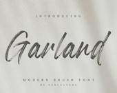 Garland - Brush Font, Modern Brush Font, Script Font, Cursive Font, Font Download, Branding Font, Logo Font, Canva Font