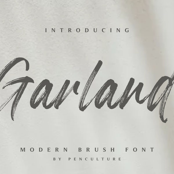 Garland - Brush Font, Modern Brush Font, Script Font, Cursive Font, Font Download, Branding Font, Logo Font, Canva Font