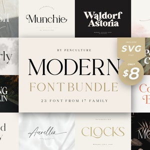 Pacote de Fontes Modernas - Fontes de Logotipo, Fontes de Casamento, Fontes Manuscritas, Fontes Cricut, Fontes Procreate, Fontes para Cricut, Fontes Canva