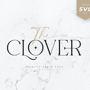 The Clover - Fuentes de caligrafía, Fuentes serif, Fuentes de boda, Fuente manuscrita, Fuentes Cricut, Fuentes para Cricut, Fuentes digitales, Font Duo