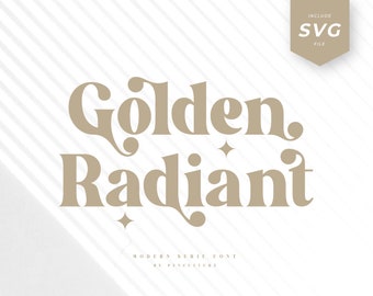 Golden Radiant - Font Serif moderno, font di branding, font di logo, font Canva, font Procreate, font per Cricut, font digitale, font Cricut