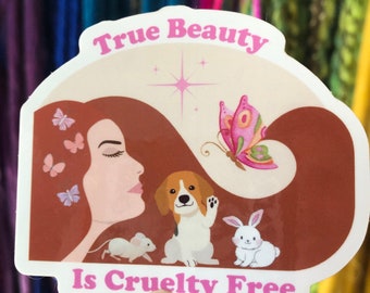 Cruelty Free Rabbit Sticker, Animal Activism, Animal Liberation, Water Bottle Sticker, Rabbit Sticker, Vinyl Sticker, Water Bottle Sticker,