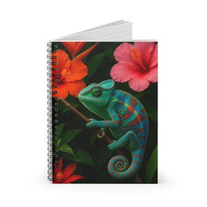 Beautiful Floral Chameleon Spiral Notebook