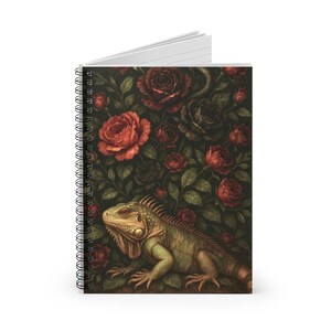 Iguana Floral Spiral Notebook 6&quot; x 8&quot;, Nature Lover Gift, Notebook for Journaling, Sketching, Eco-Friendly Stationery