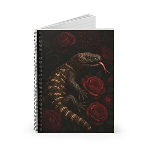 Dark Romantic Beaded Lizard Spiral Notebook