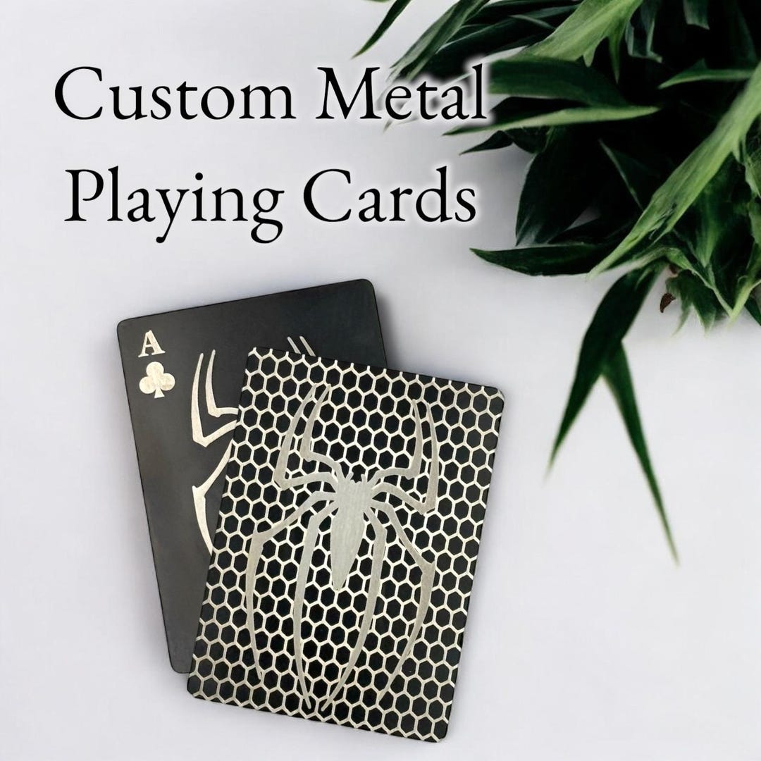 Custom Metal Playing Card, Stainless Steel Engraved Metal Cards, Thick ...