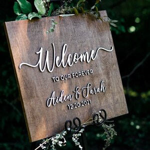 Custom Wedding Welcome Sign, Wedding Ceremony Signage, Laser Engraving, Personalized Wooden Welcome Wedding Sign, Custom Welcome Sign