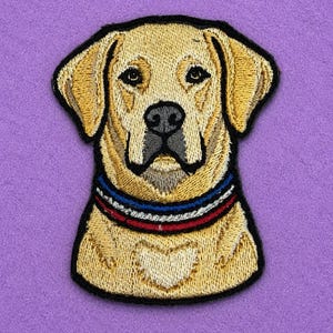 Labrador Retriever Patch, Yellow Lab Embroidered Patch, Service Dog Patch, K9 Dog Patch, Iron On Patch, Velcro Patch, Labrador Lover Gift