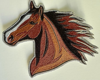patch Embroidered Horse Head Patch – Western Equestrian Applique (4 x 4.4 inch)