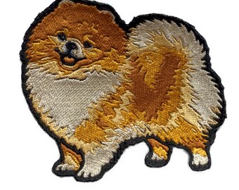 パーソナライズされたポメラニアン犬のパッチ：カスタム刺繍アイロン