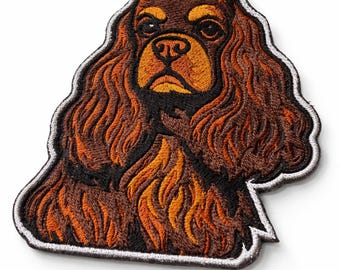 Parche bordado de Cocker Spaniel, parche personalizado con retrato de perro, termoadhesivo, hecho a mano