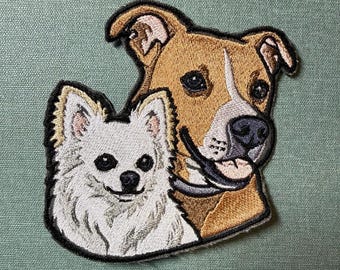 Pedido personalizado: 3 parches bordados para perros de 4 x 4 pulgadas (10 x 10 cm) con retrato personalizado de mascota.