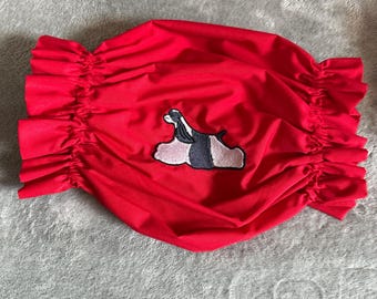 Gorro bordado para perro, tamaño mediano, para aseo, tipo Cocker Spaniel.