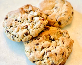 Dark Chocolate Chip Cookies, Gourmet Chocolate Chip Cookies, Hand Crafted Chocolate Chip Cookies, Gooey Thick Cookies