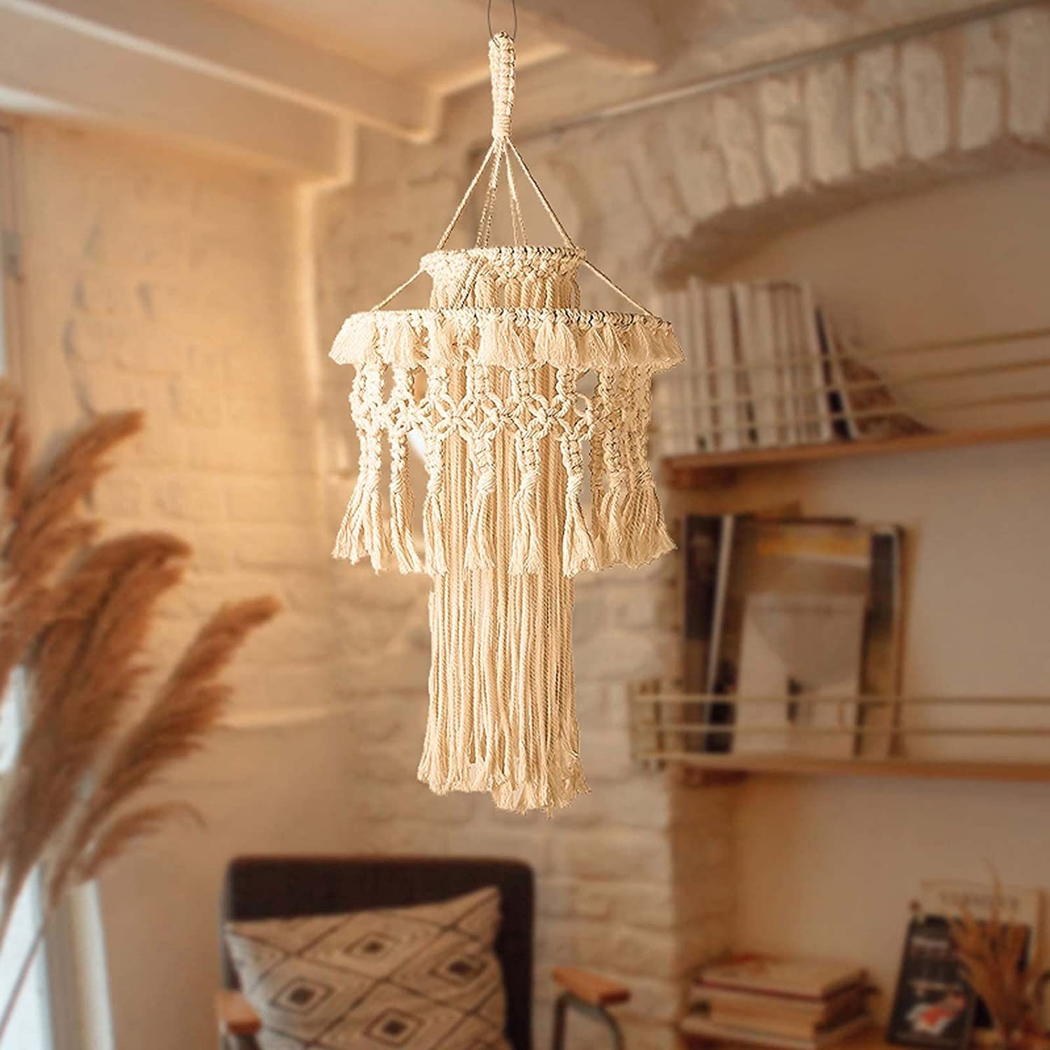 Macrame hanging 2024 light shade