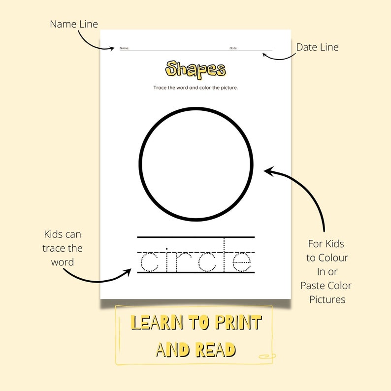 Teacher and Home School Printable Activity Sheets Colours &amp; - Etsy