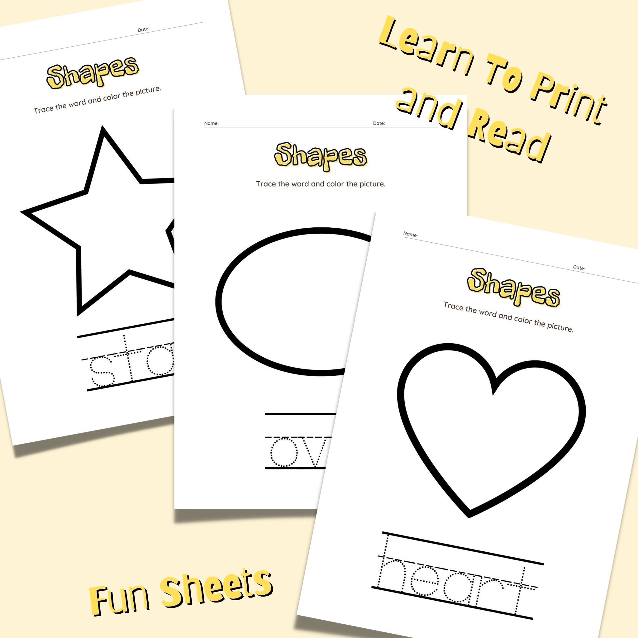 Teacher and Home School Printable Activity Sheets Colours &amp; - Etsy