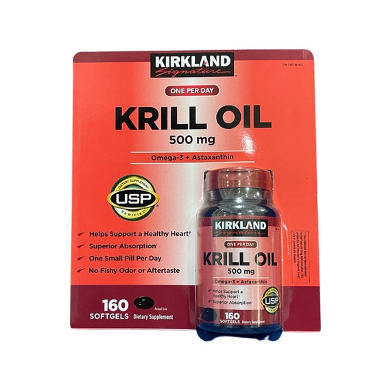 Kirkland Signature Krill Oil 500 Mg 160 Softgels Etsy