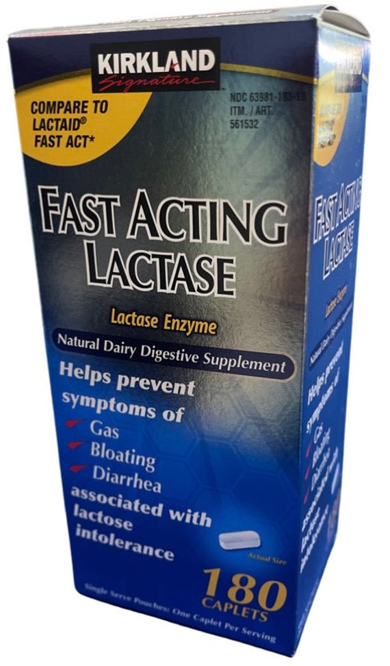 Kirkland Signature Fast Acting Lactase Enzyme Lactaid 180 Etsy UK