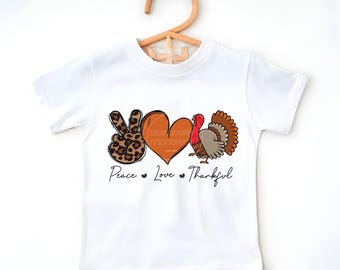 Peace Love Thankful | Fall | Thanksgiving | Turkey | Sublimation | PNG | Digital Download