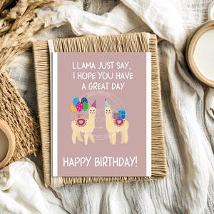 Digital Birthday Card | Llama | Party | Happy Birthday | PNG | Digital Download