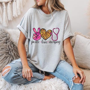 Peace Love Nursing PNG, Sublimation, T-shirt Design, PNG, Digital Download