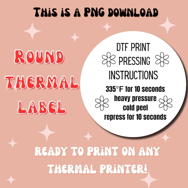 DTF Prints Thermal Label Designs | Small Business Packaging | Gang Sheet instructions | For Thermal Printers | Rollo, Munbyn, Epson