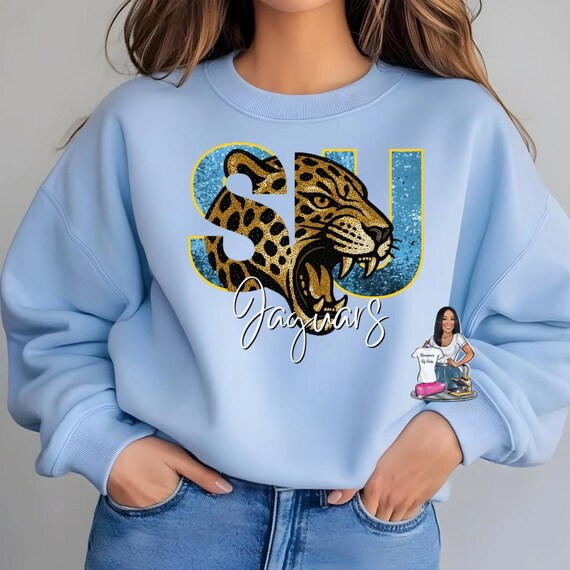 SU Jaguars Sweatshirt, Jaguars shirt, Southern University shirt, Go jags, SU shirt, Faux sequin, SU Jags