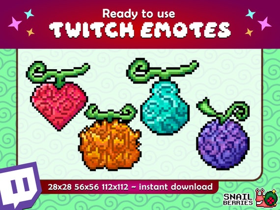 One Piece Devil Fruit Pixel Art Twitch EMOTES Pack PNG Instant