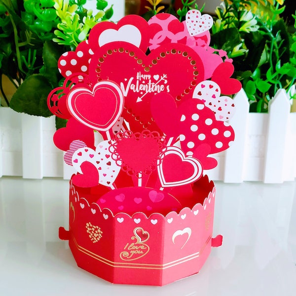 3D Heart Pop Up Love Card, Valentines Day Card