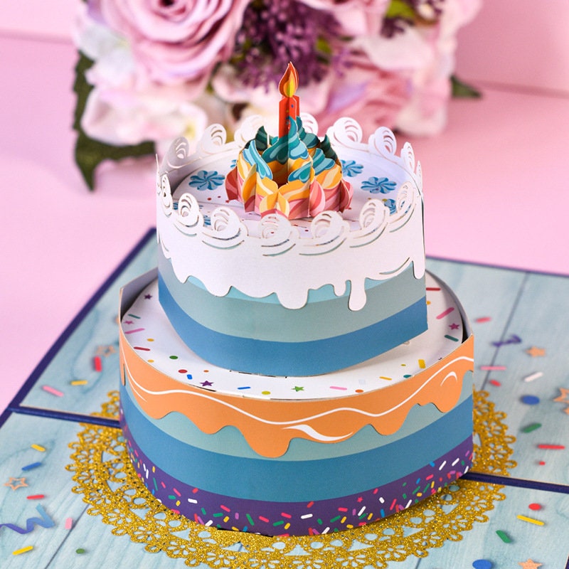 3D Cake Pop up Birthday Card - Etsy