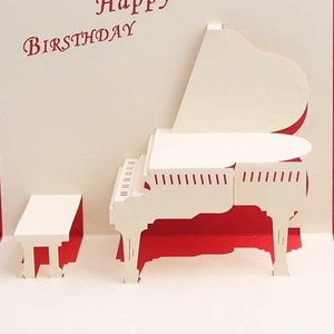 3D Piano Pop Up Birthday Card