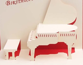 3D Piano Pop Up Birthday Card