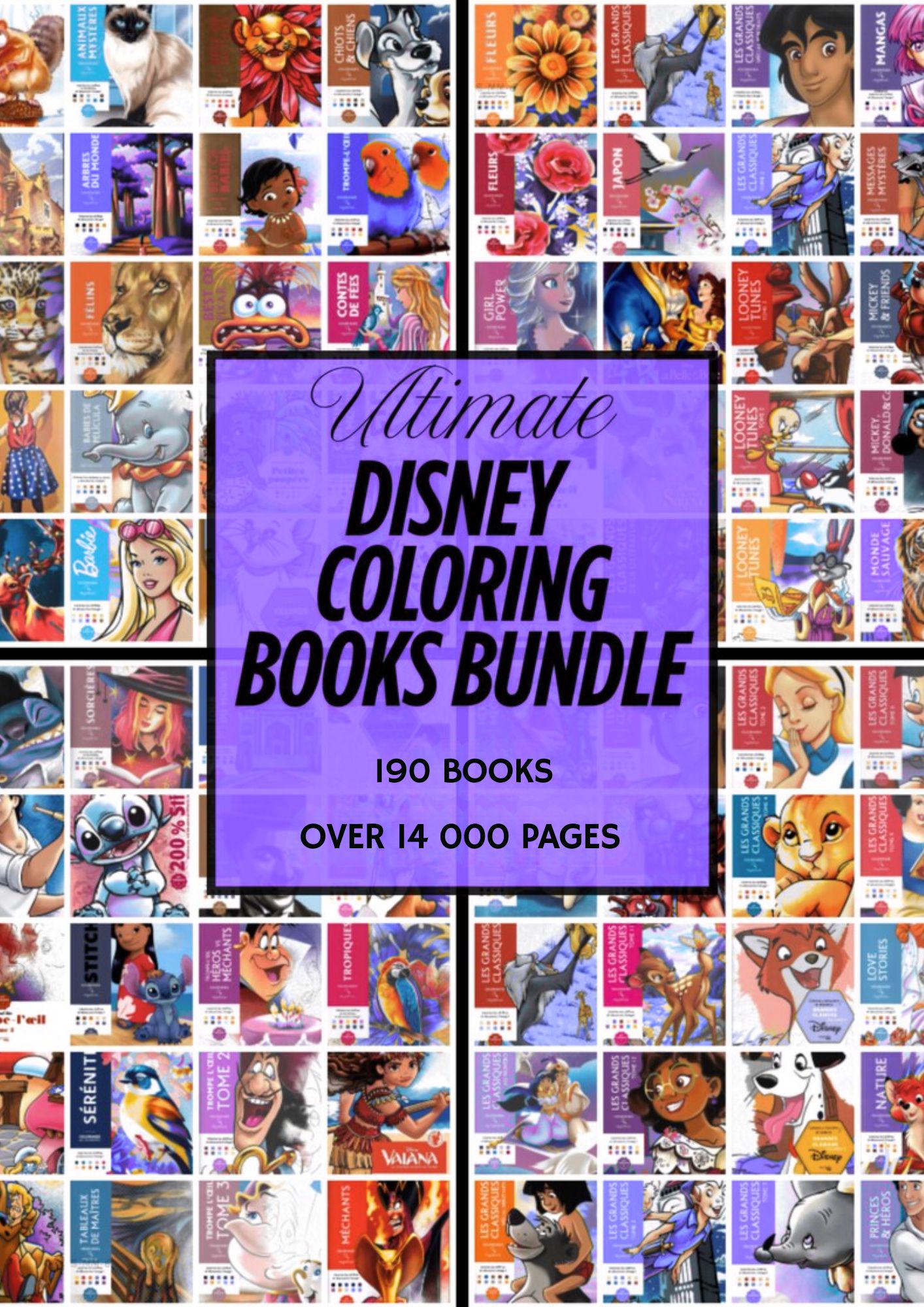 Pacote definitivo de livros de colorir Disney por números – Mystery – mais de 190 PDFs e 15.000+ páginas imprimíveis para crianças e adultos